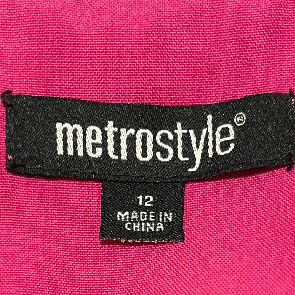 Metro Style Women's Classic Bright Magenta Blazer Jacket Size 12 - Picture 2 of 5